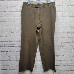 Hiltl Brown Herringbone Dress Pants Mens 34x29 Trousers Academia Business Preppy